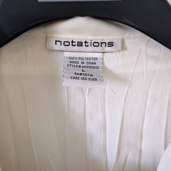 LIKE NEW Notations Sheer Ruffle Button Down Blouse - Picture 4 of 4
